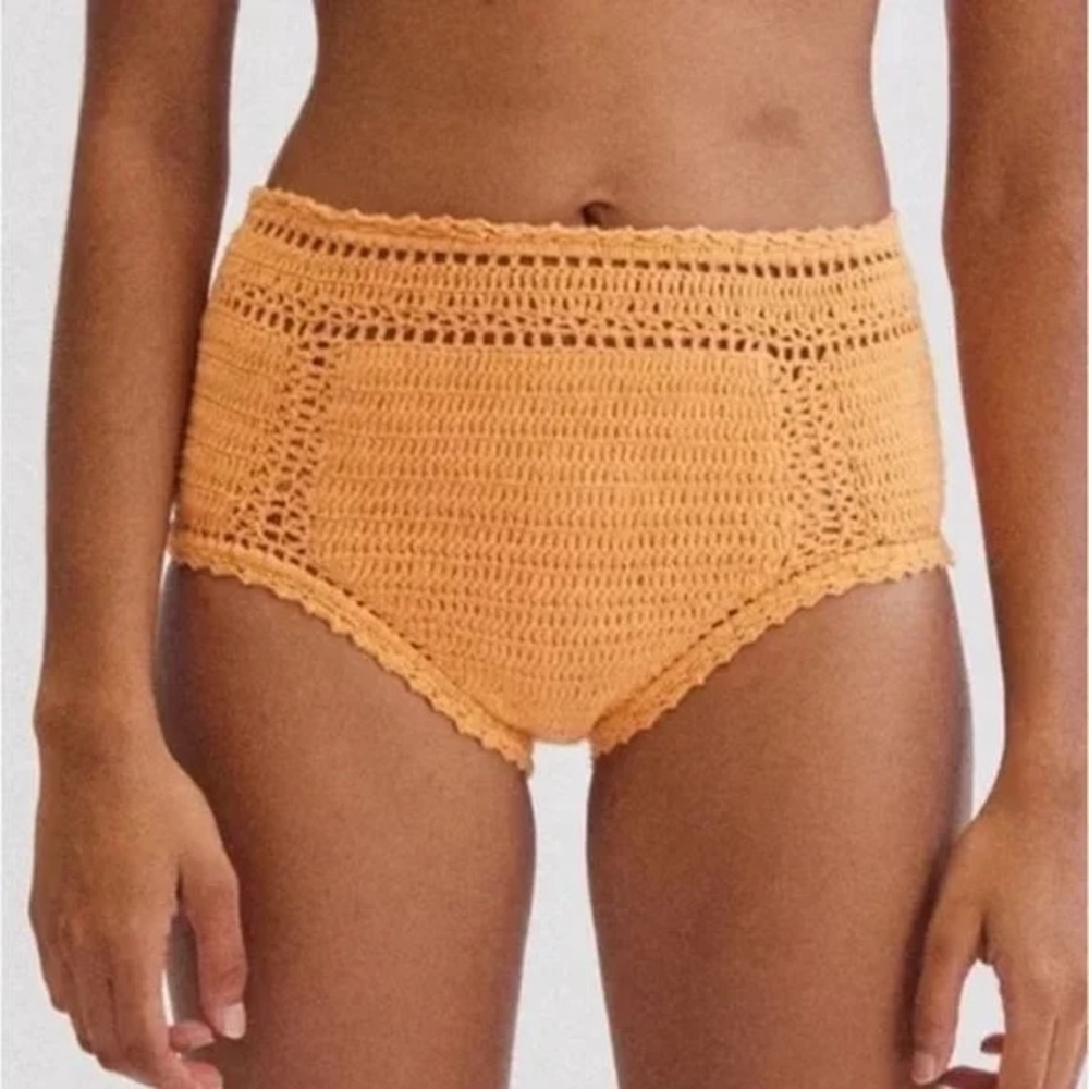 NWOT Free People X She Made Me Essential Crochet Swim Bikini Bottom Z381